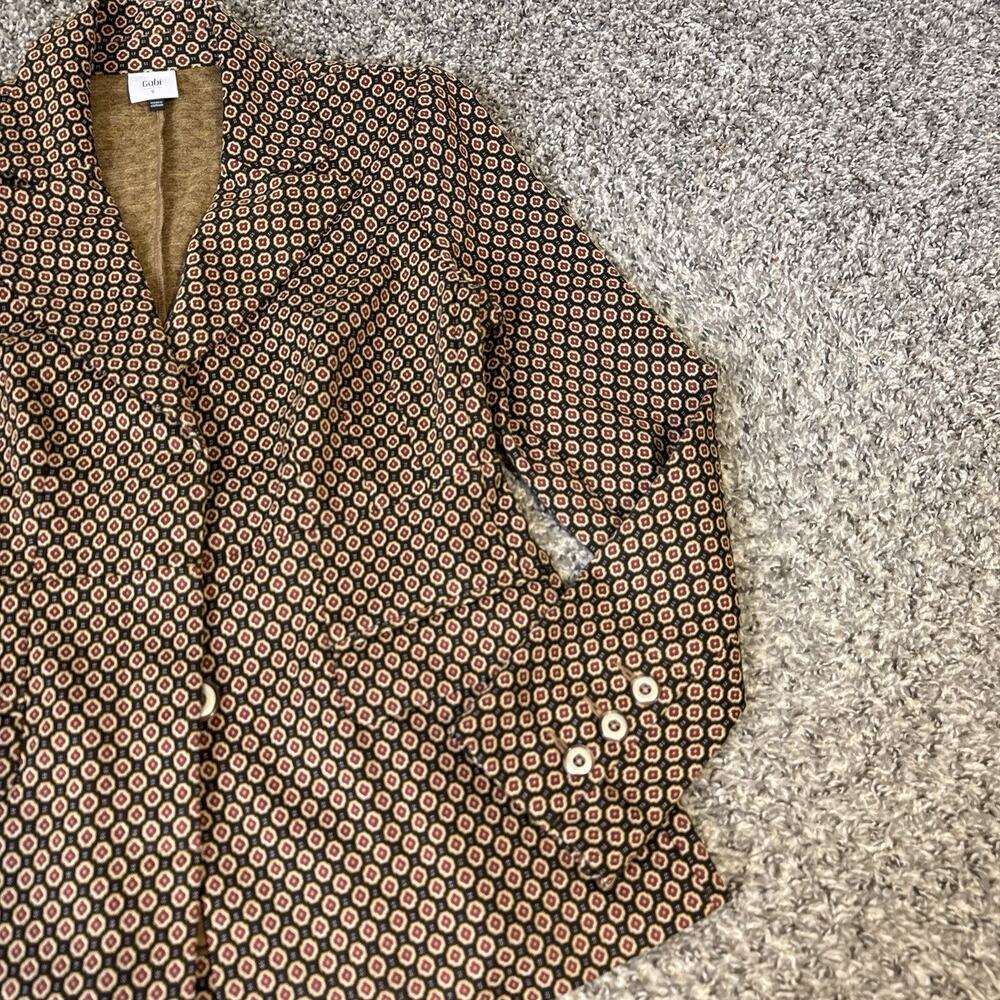 Cabi Dandy Blazer Size S Stretch Brown Prints Preppy Career Office Business NEW - Picture 3 of 6